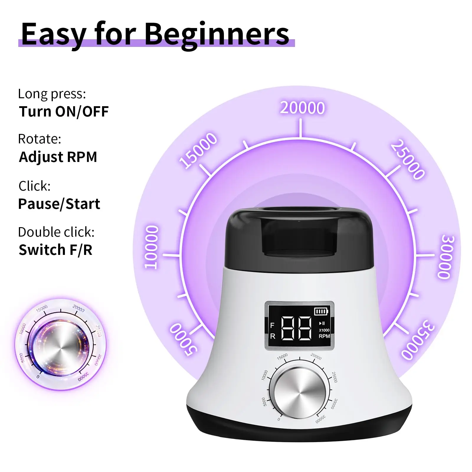 المحمولة القابلة لإعادة الشحن سطح المكتب إزالة وتلميع الأظافر الكل في واحد طلاء الأظافر مقبض قابل للتعديل مسمار الحفر عالية السرعة مسمار Pol #4