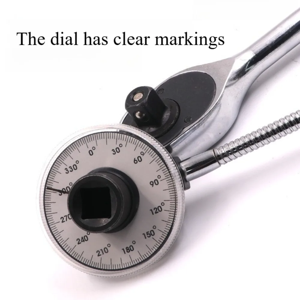High-Quality 1/2" Torque Protractor - Pointer Dial Angle Gauge & Torque Angle Meter for Auto Repair Precision Torque Measurement - view 2
