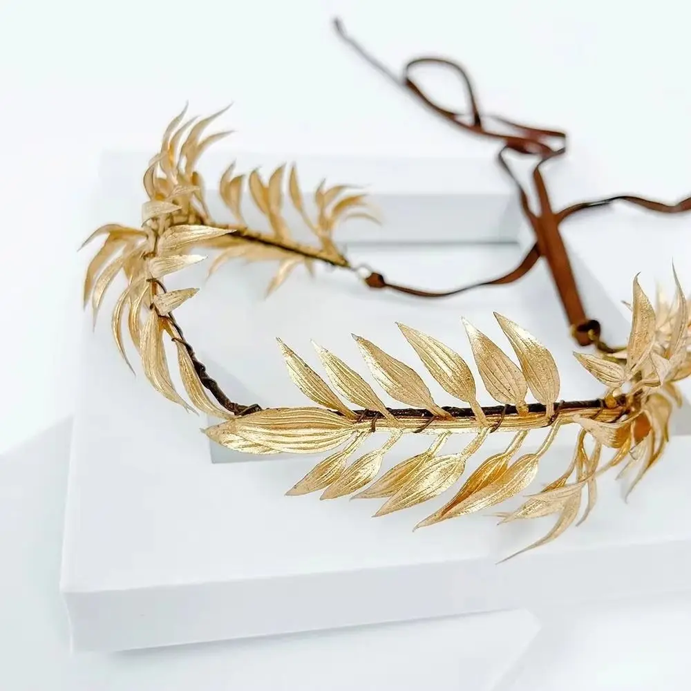 Flower Vine Elven Crown Fantasy Diadem Elf Tiara Artificial Floral Wreath Rhinestone Decorated Greek Laurel Crown Unisex