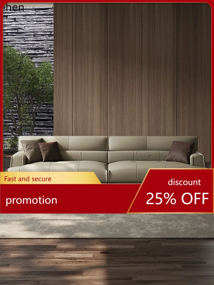 

HT minimalist leather sofa modern first-layer cowhide sofa living room leather sofa