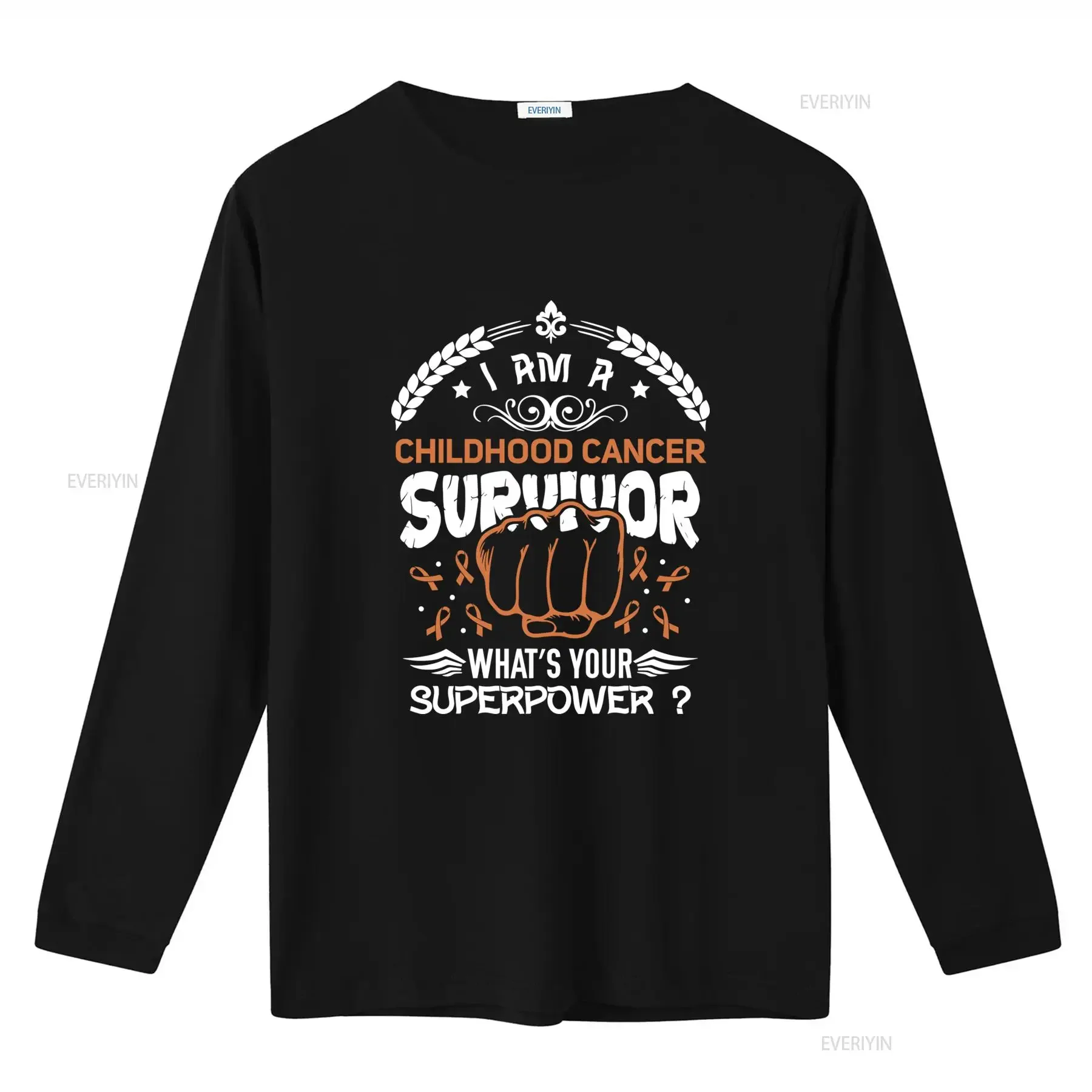 Childhood Cancer Survivor T Shirt Comfortable Made in USA S 5XL What's Your Superpower vintage Washed streetwear Stretched