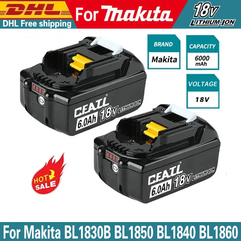 

100% for makita 18v battery 6.0Ah Rechargeable Power Tool formakita 18 v Battery, Replaceable LED Lithium-ion, BL1860B