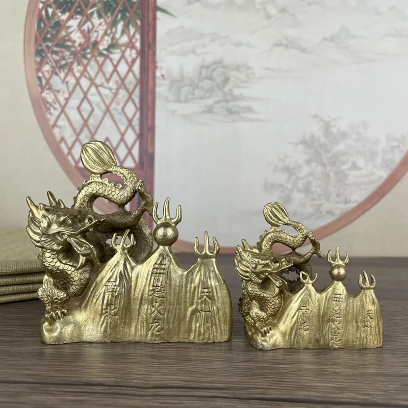 Copper Fire-Avoiding Dragon Decoration Kitchen Northwest Corner Fire-Burning Tianmen Indoor Home Decoration