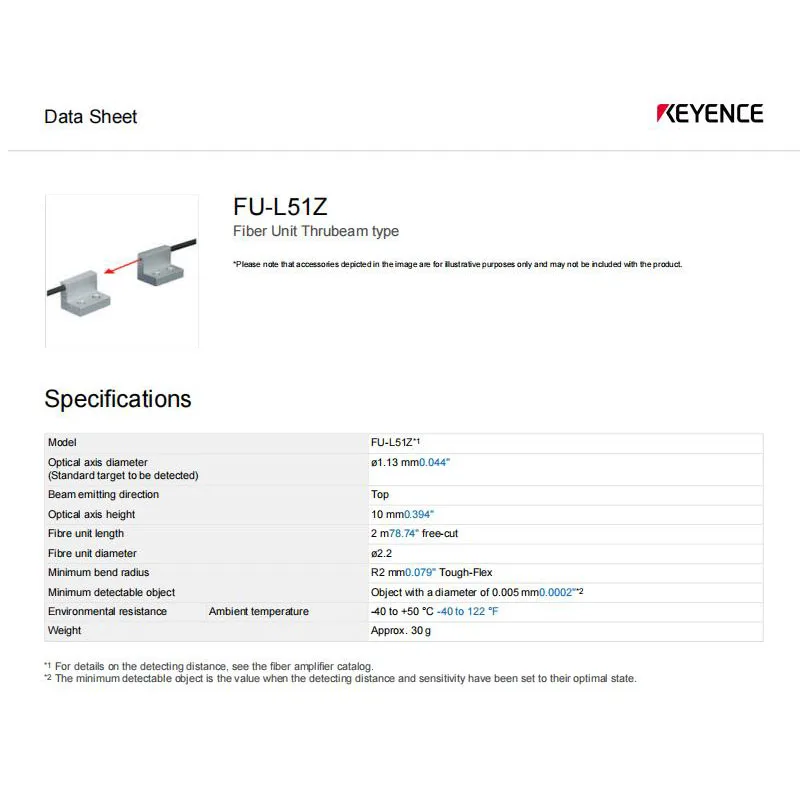FU-L51Z KEYENCE Reflective Fiber Optic Sensor, welcome to consult.