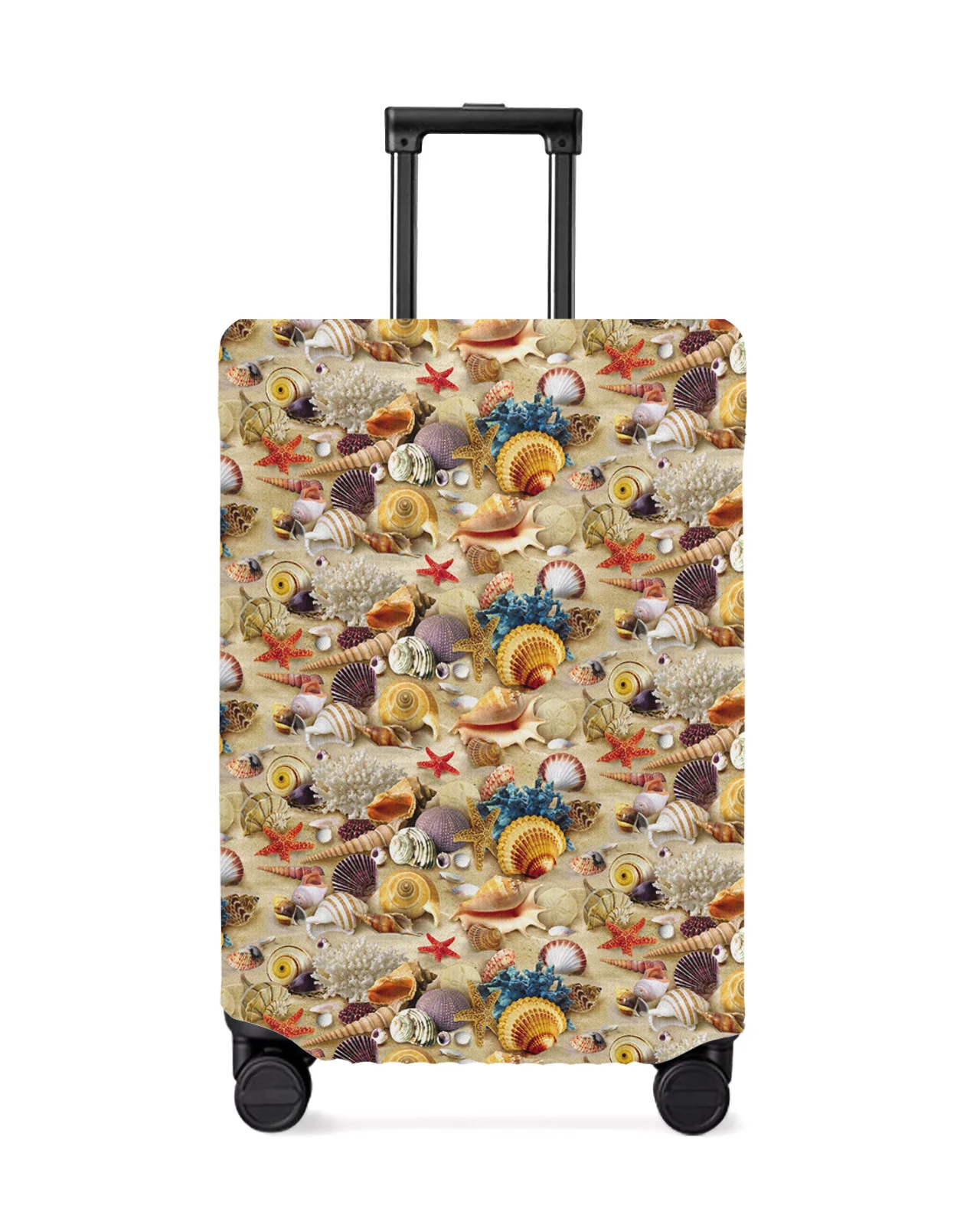 

Beach Shell Starfish Coral Texture Luggage Cover Stretch Baggage Protector Dust Cover for 18-32 Inch Travel Suitcase Case