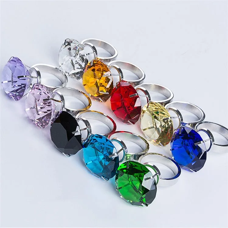 crystal large 30mm ring Wedding decoration romantic proposal marriage props send his girlfriend friends souvenirs birthday gifts