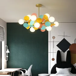 Modern Creative Colorful Flower Branch Chandeliers Restaurant Living Room Children's LED Pendant Lamps Home Decor Lighting