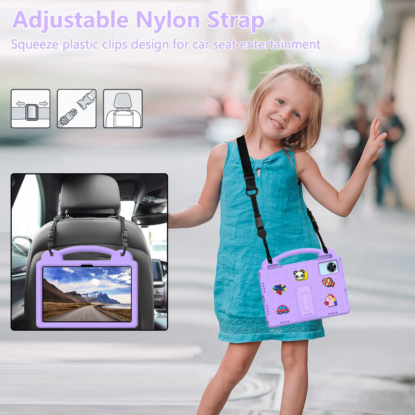 

Для Lenovo Tab Idea 11 TB336ZU TB335FC Xiaoxin Pad 2025 11, детский чехол из ЭВА со складным кронштейном для планшета + плечевые ремни