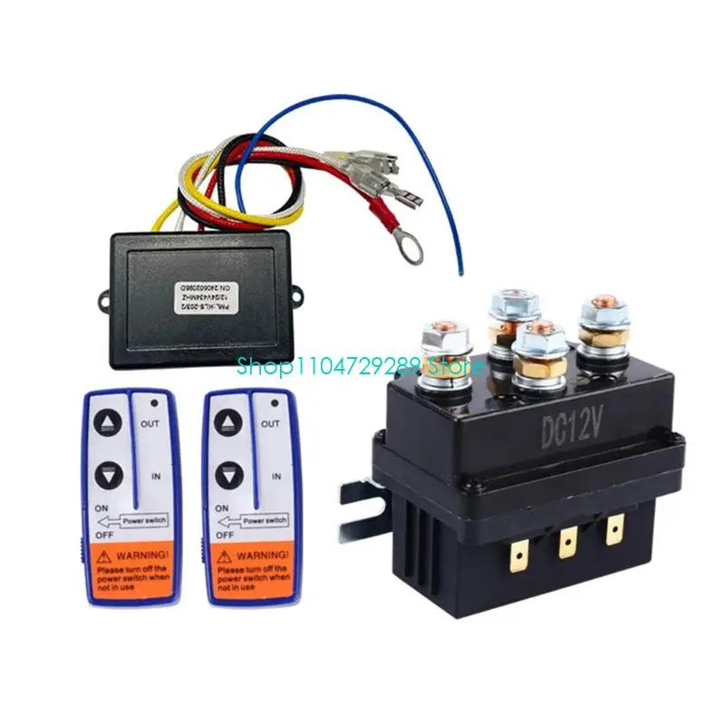

D8KE 500A 12V Winch Solenoid Relays Contactor Set With Remote Control