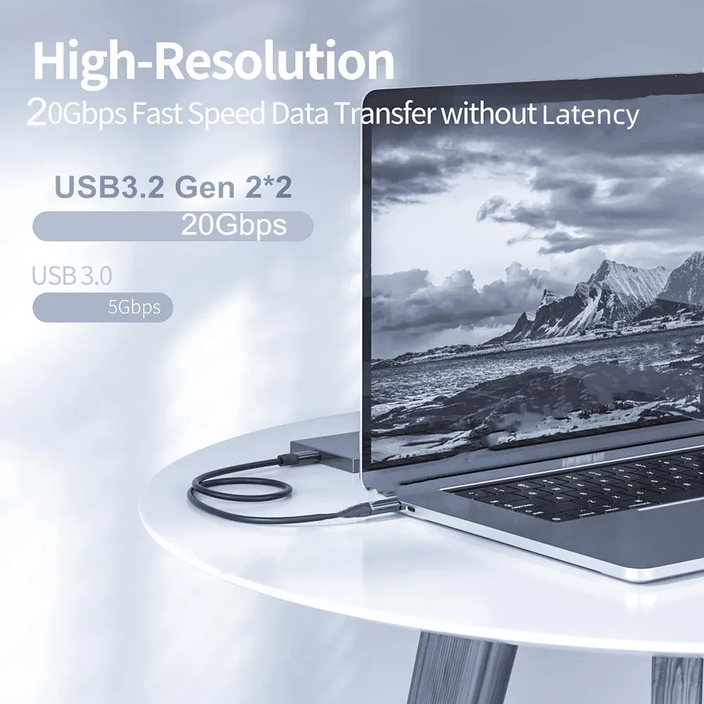 USB3.2 Gen2 Datenkabel USB C zu USB Typ C 20 Gbit/s Transfer 4K 60 Hz PD 100 W Schnellladung USB 3 2 Gen2x2 Kabel für MacBook Switch – Detail 9