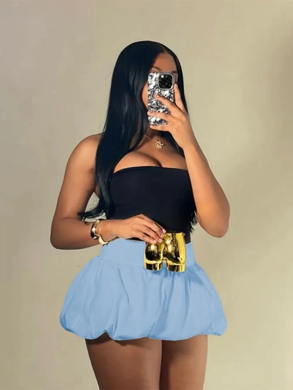 Nibber Ball Gown Skirts Women Hottie 2025 Summer Trend Midnight Waistband Miniskirts Birthday Basic Streetwear Wild Bottoms