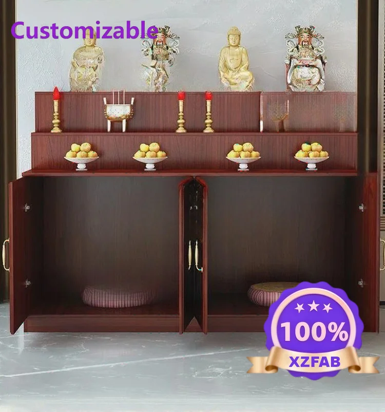 Factory Direct 2026 New Chinese-style shrine for the god of wealth, Guanyin, Buddhist shrine offering platform, Buddha statue