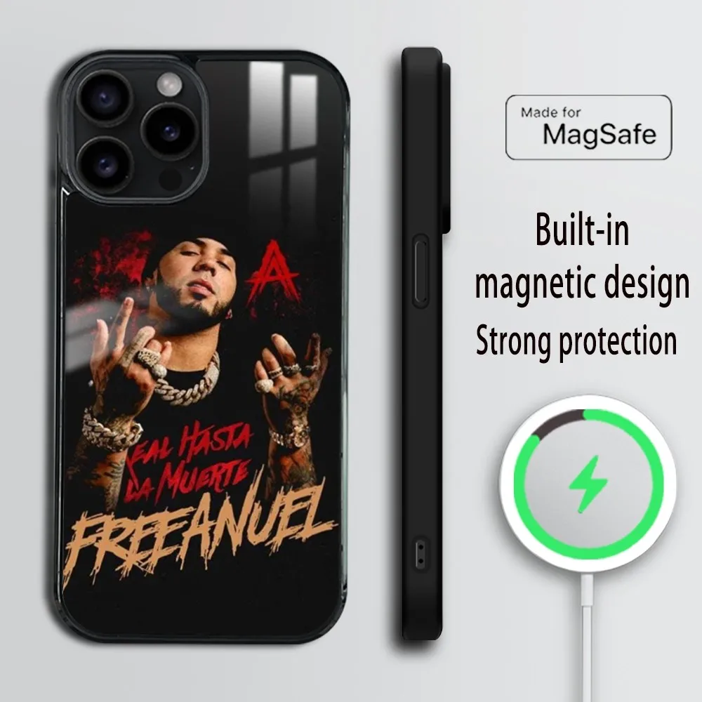 Anuel AA Real H-Hasta La Muerte Phone Case For iPhone 16 15 14 13 12 11 Pro Max Plus Mini Magsafe Mirror Wireless Magnetic Cover