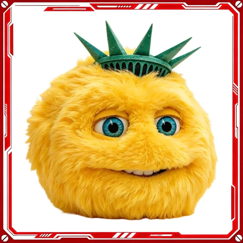 New In Stock Liberty Yellow Fuzzy Plush Soft Stuffed Doll Cute Cartoon Fluffy Toy For Home Decor Collectible Gift for Fans