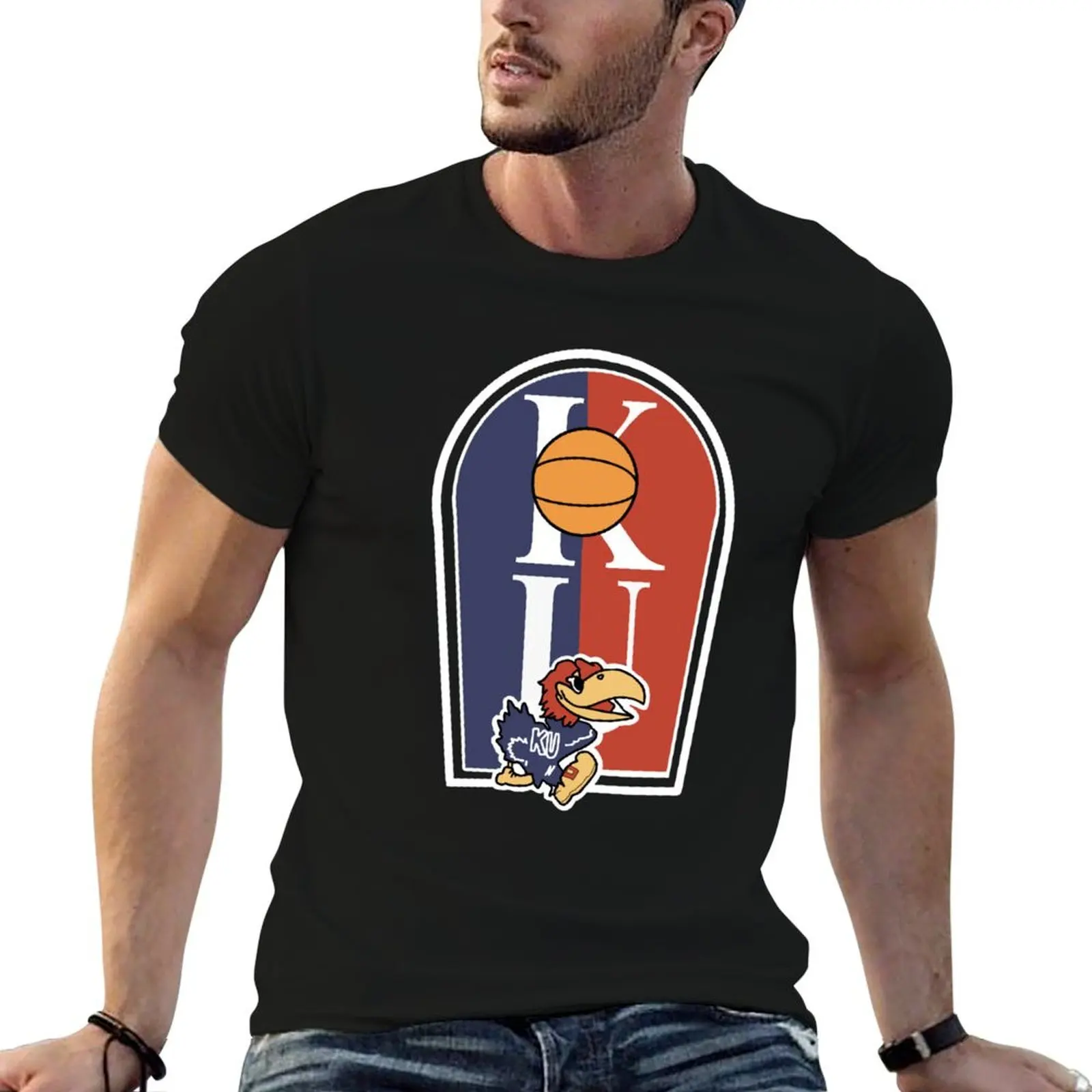 

Rock Chalk Jayhawk T-Shirt essential t shirt t shirts for man slim fit t shirt men 100% cotton luxury brand T-Shirt
