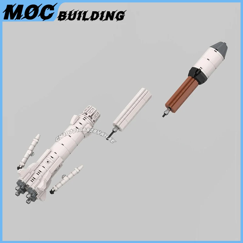 MOC Building Blocks Space Series 1:110 Scale Rocket Model DIY Assemble Bricks Creative Shuttle Satellite Toys Collection Gifts
