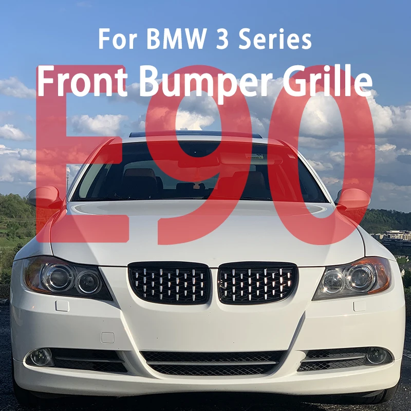 

Pop Car Front Kidney Grills Grille Sports M Style Balck Diamond For BMW 3 Series E90 E91 Tuning 2005-2012 LCI 323i 325i 330i 335