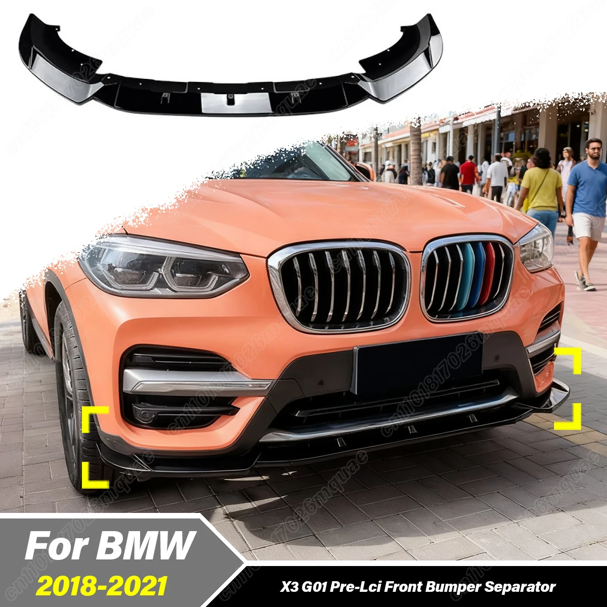 

For BMW X3 G01 Pre-Lci 2018 2019 2020 2021 Automobile Front Bumper Lower Lip Protective Cover Splitter Decoration Accessories
