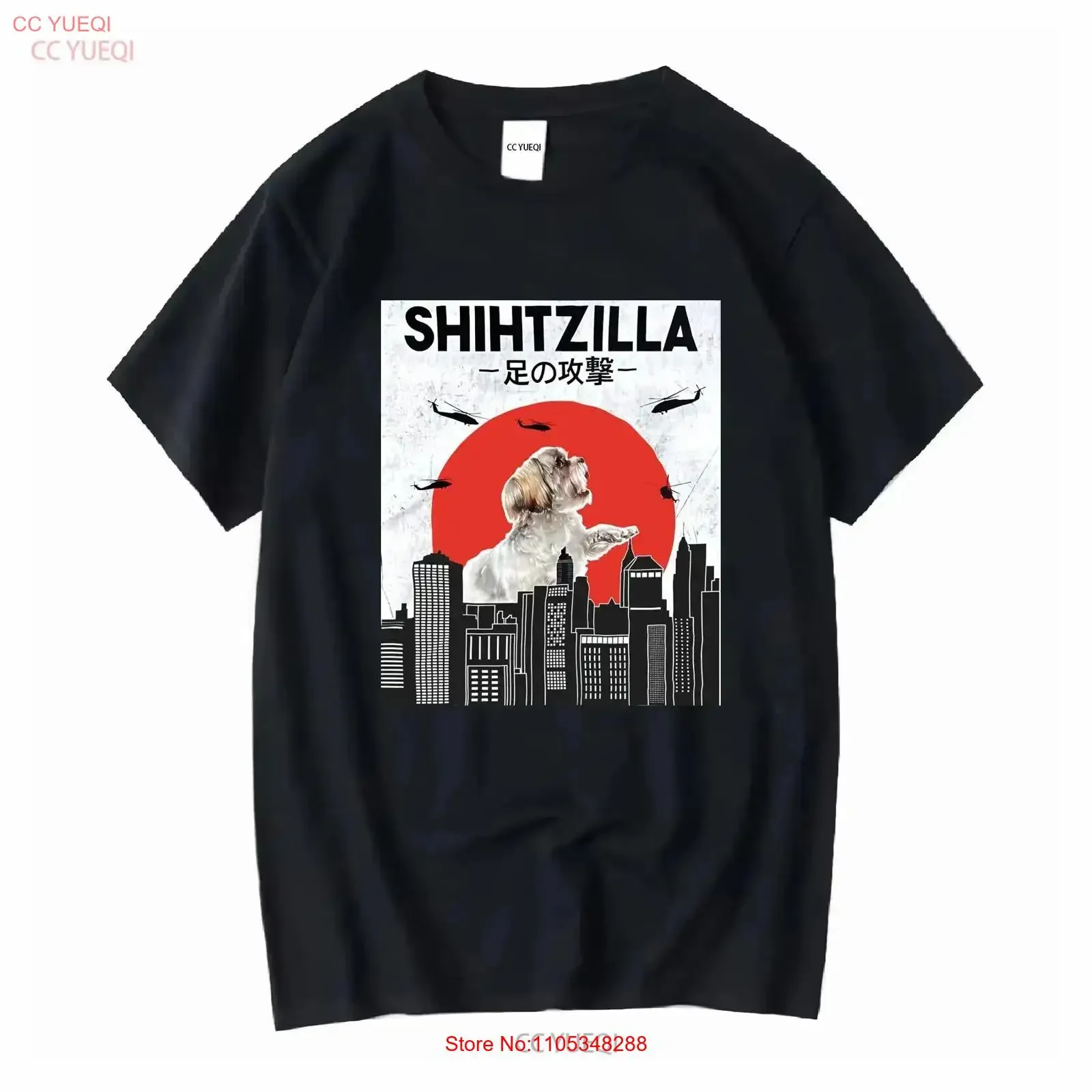 Camiseta verde Shihtzilla para mujer, estilo vintage, con estampado gráfico de perro Shitzu, transpirable y cómoda