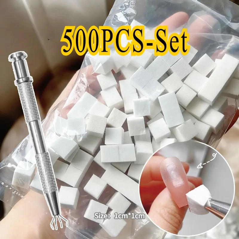 

500-Set Square Nail Art Sponge Set Gradient Nail Brushes Gel Polish Design Nail Sponge Grab Pen Manicure Supplies 229w