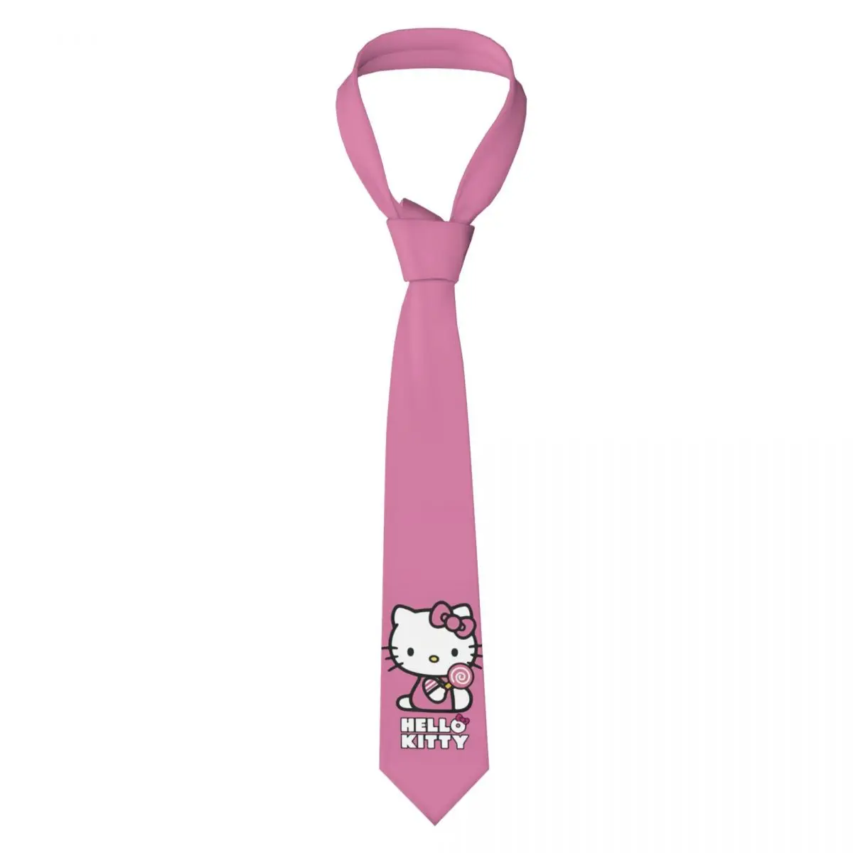 Hello Kitty Lollipop Neckties Men Skinny Polyester 8 cm Narrow Neck Ties for Mens Accessories Gravatas Office