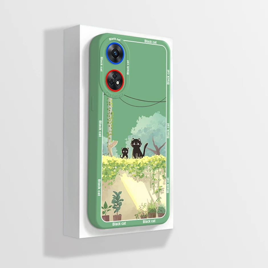 For OPPO Reno8 T Phone Case CPH2481 Cartoon Silicone Soft Cover Shell for Oppo Reno 8T 4G Reno8T Cases Funda Straight Edge Coque