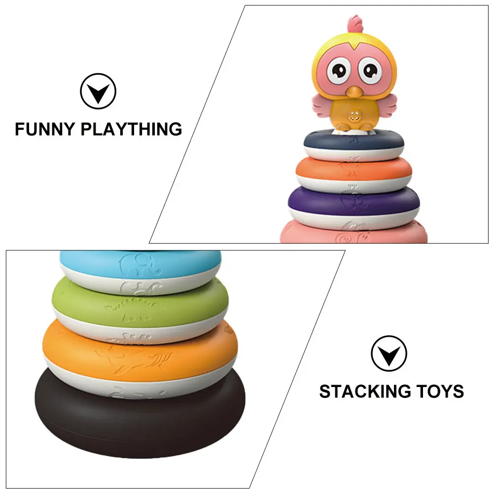 1 set di anelli arcobaleno impilabili, giocattolo educativo in plastica premium per bambini, design colorato e brillante, sviluppa la coordinazione occhio-mano