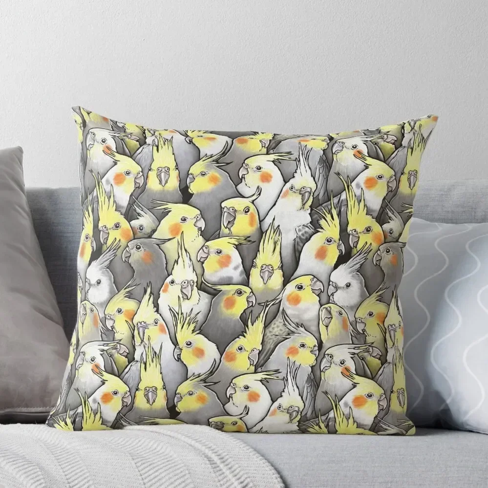 Cockatiels Galore Throw Pillow Cushions For Sofa Sofa Covers For Living Room bed pillows pillow