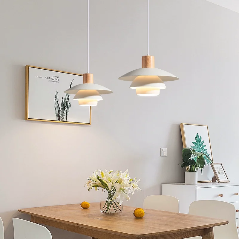 

Nordic Glass Chandelier,Japanese Style Creative Dining Table, Table Lamp, Homestay Bedroom, Solid Wood Eye Protection Chandelier