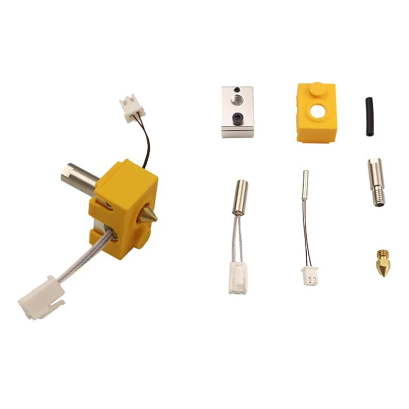 3D Printer Parts Hotend Extrusion Head Nozzle Thermistor Heating Rod Heating Block and Silicone Sleeve Artillery Hornet
