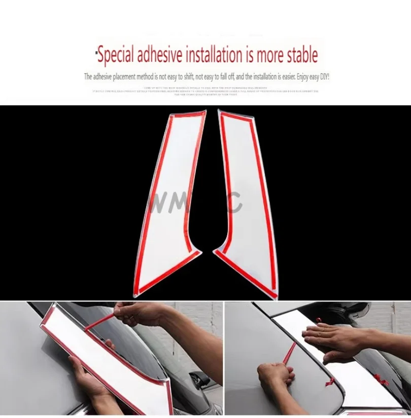 ABS Rear Window Pillar strips Shell Trim Sticker For Nissan XTrail T32 Car Accessories X-Trail Rogue 2014-2018 2019 2020