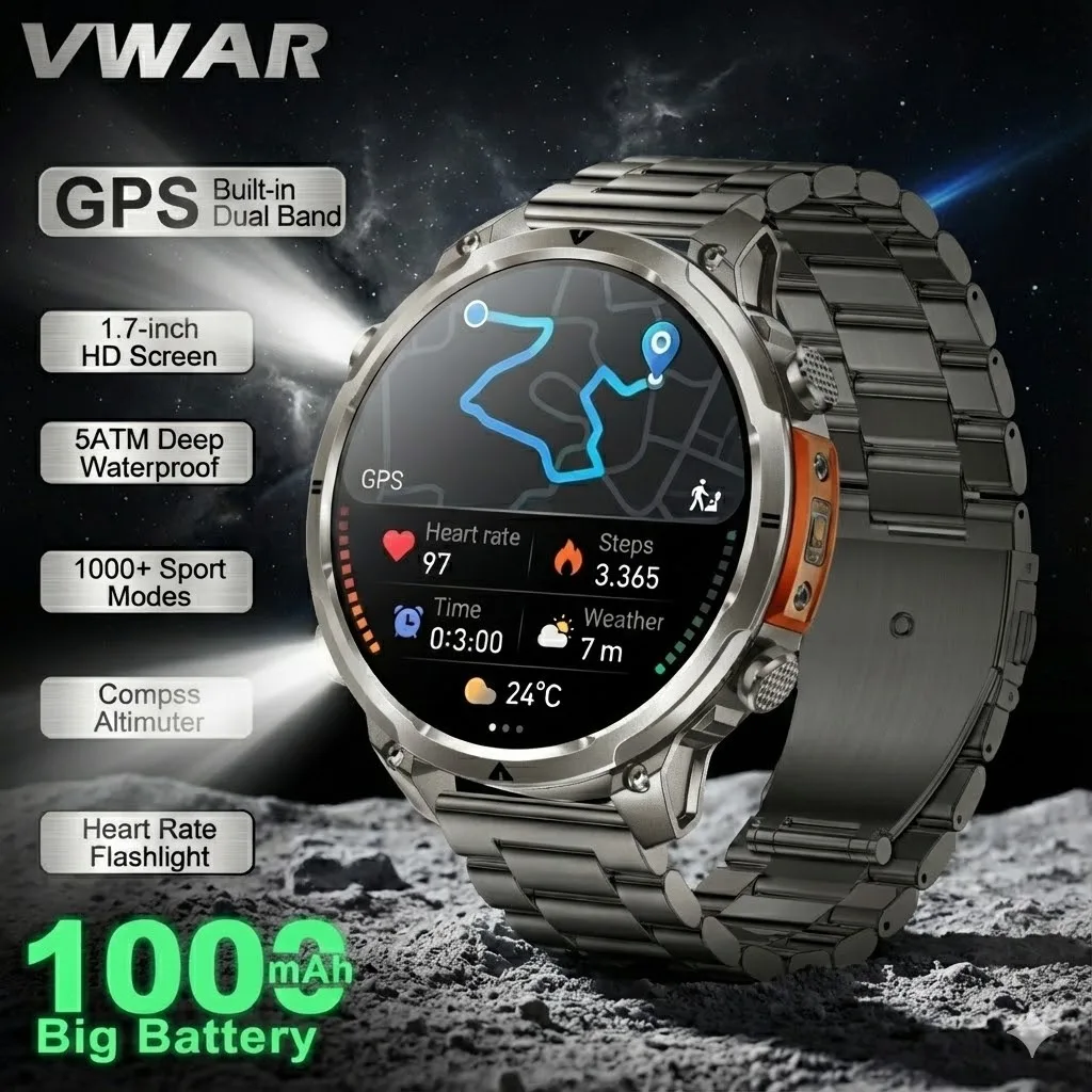 

2026 New Military T-REX3 Ultra GPS Smart Watch 1000Mah Battery Voice Call 5ATM Waterproof Tactics Sport Fitness Smartwatch Men