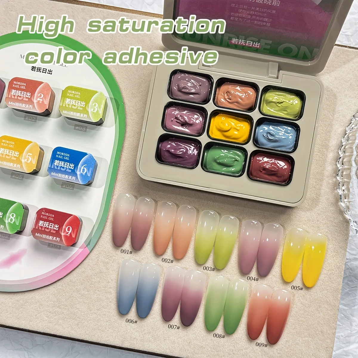 

MORDDA 9pcs Professional Gel Nail Polish Set for Gradient Nails LED Soak Off Long Lasting Quick Dry Nail Art Design Kit, Perfect