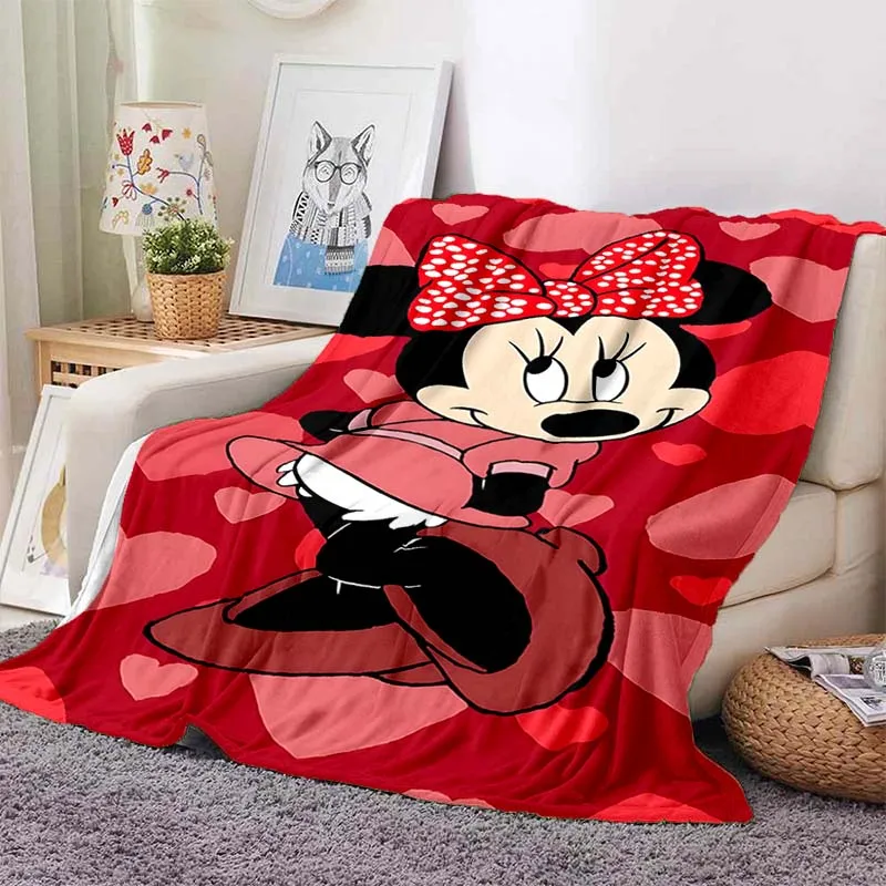 Minnie Mickey Mouse Fashion Blanket for Sofa King Size Soft Flannel Throw Fluffy Bed Blanket New Born Winter Blanket Girl Kid