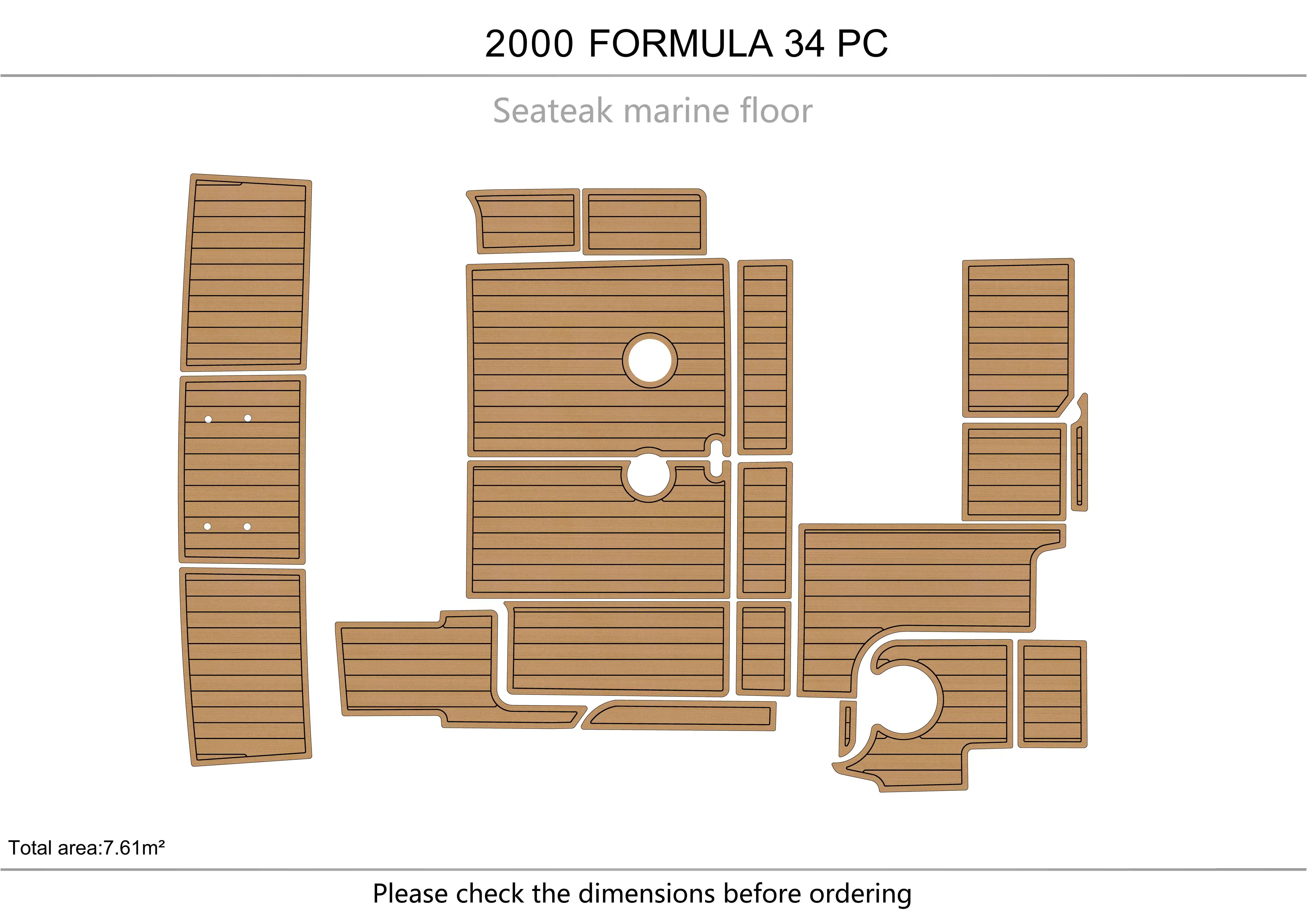 

2000 FORMULA 34 PC Cockpit S1/4" 6mm EVA fAUX carpet Water Ski Yacht Fishing Boat Non-slip mat floor