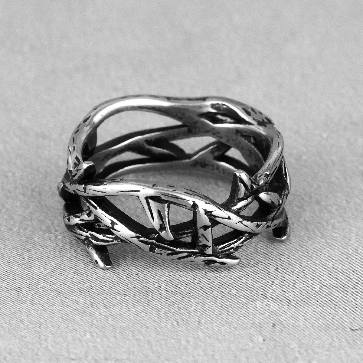 Victory Olive Branch Ring 316L Stainless Steel Mens Rings Hiphop Rap Simple Retro for Male Friend Biker Jewelry Gift Accessories