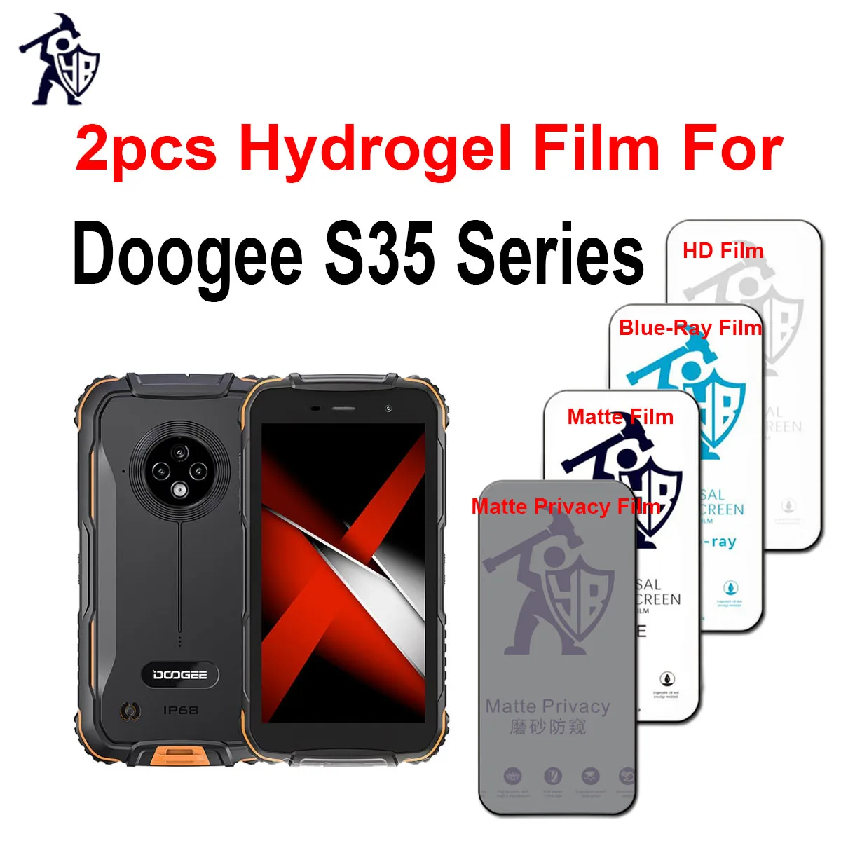 2pcs HD Screen Protector For Doogee S35T Privacy Hydrogel Film For Doogee S35 Matte/Blueray Full Cover Film Not Glass