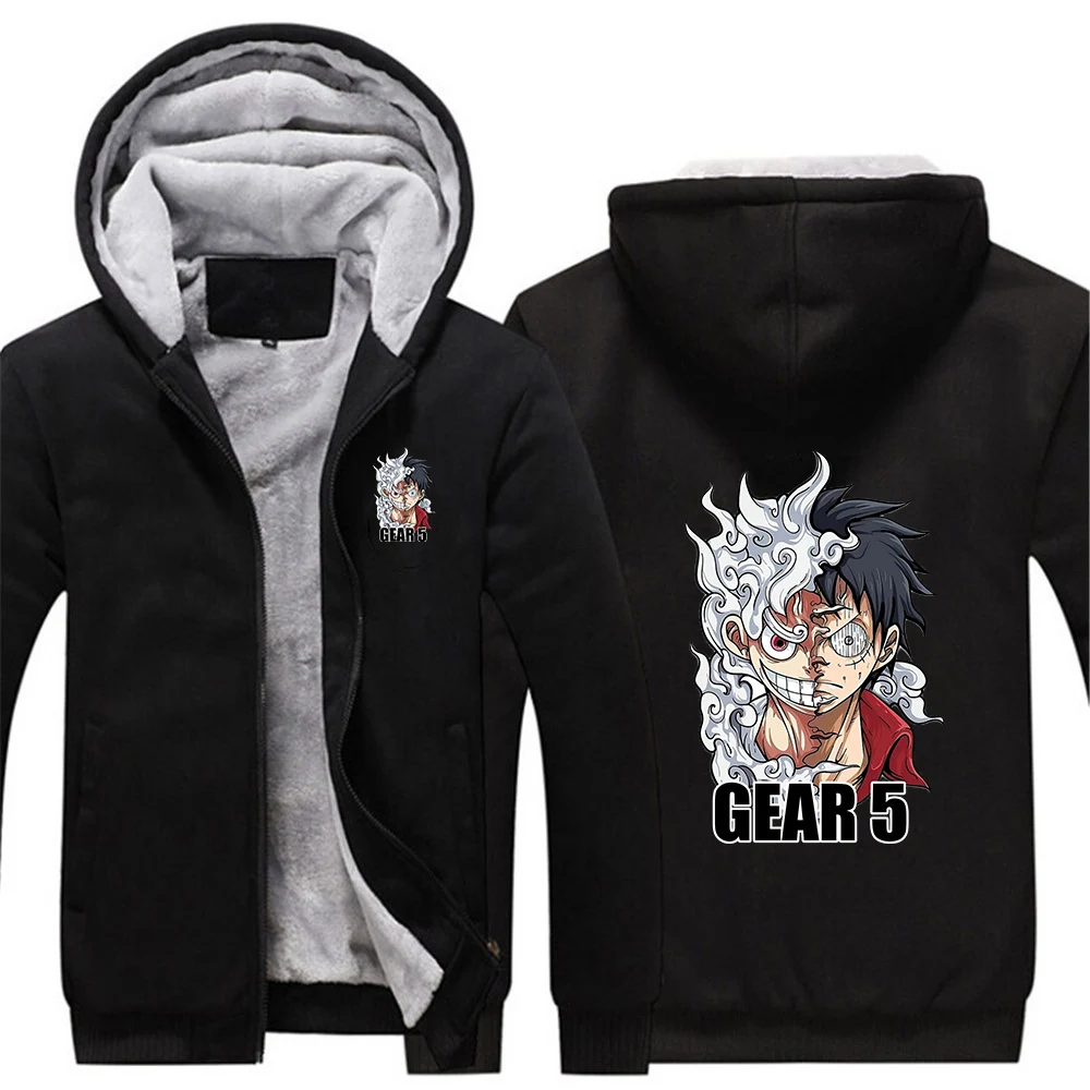 

Мужские классические куртки-худи на молнии с принтом Ника (Gear 5) из One Piece, утепленные, высокого качества, новая осенне-зимняя коллекция 2026 года