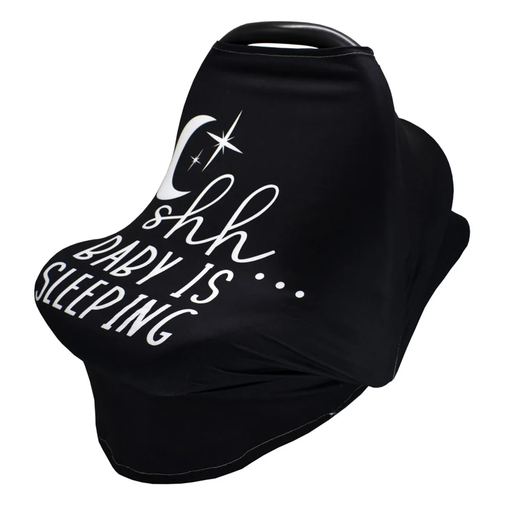 Black Multi-Functional Nursing Cover Baby Stroller Car Seat Protector Lightweight Breathable Scarf Shield Baby Seat Cover