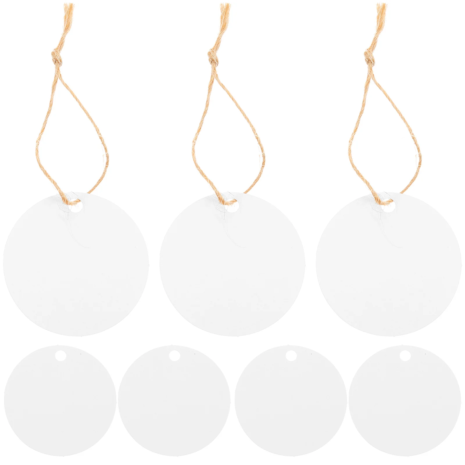 

1 set Blank Round Gift Tags For Gifts Hanging Diy Craft Labeling Multi-Use Paper Tags With Hemp Rope For Present Packing Decor