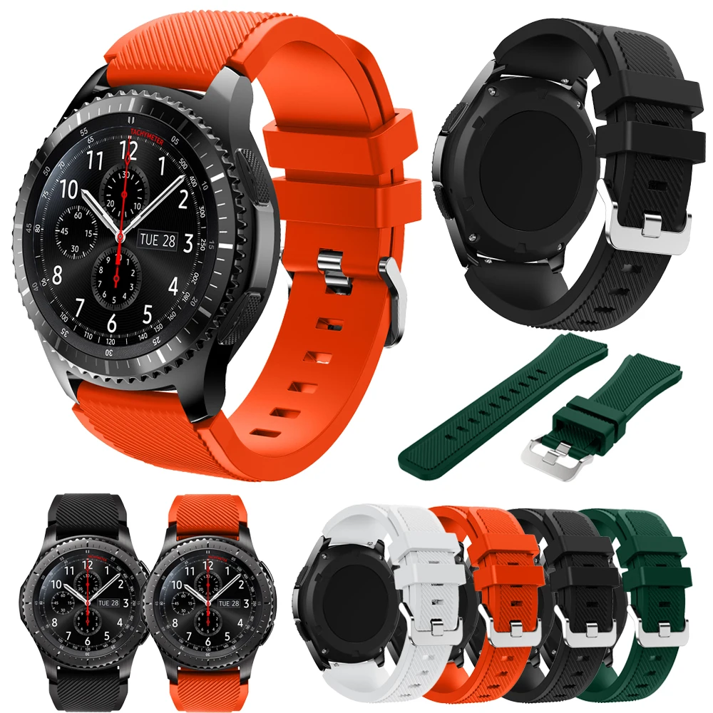 New Soft Silicone Watchband For Samsung Galaxy 46mm Watch Band Adjustable Replacement Strap For Samsung Gear S3 Classic/Frontier