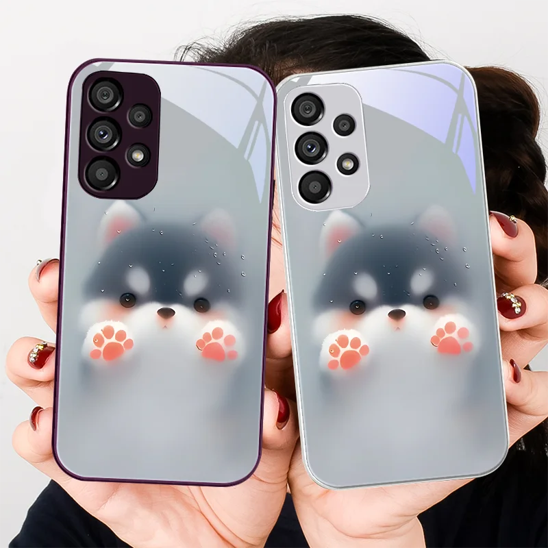 

Misty Cats And Dogs Green For Samsung Galaxy S24 Plus S20 21 FE S23 Ultra S8 9 A70 72 73 50 51 52 53 Tempered Glass Phone Case