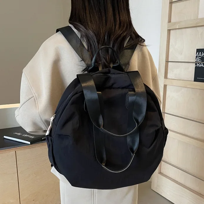 New Fashion 2024 Backpack Women Soft Nylon Shoulder Bag Women Simple Design Large-capacity Travel Backpacks Girls Mochilas Mujer