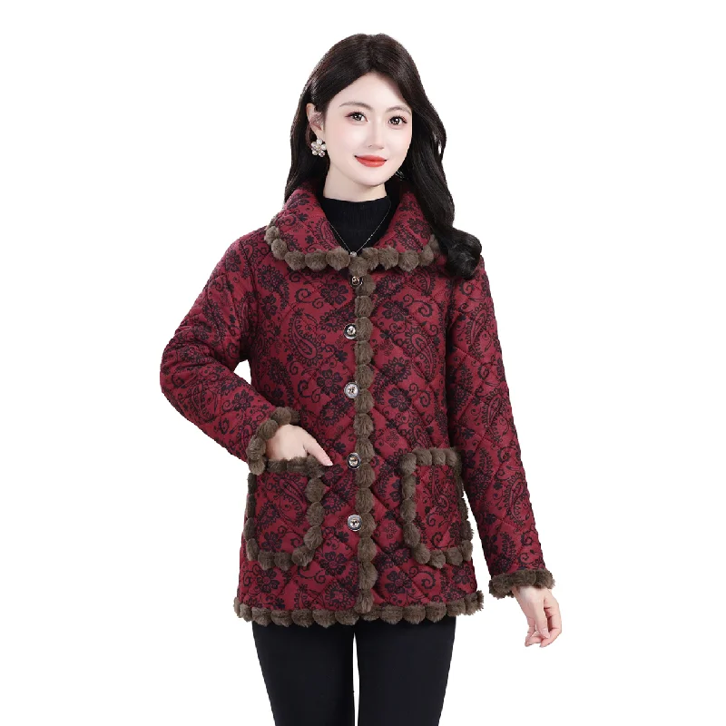 

Зимние пальто для мам, бархатные короткие стеганые куртки, женская новая верхняя одежда, женское хлопковое пальто с длинными рукавами, большие размеры