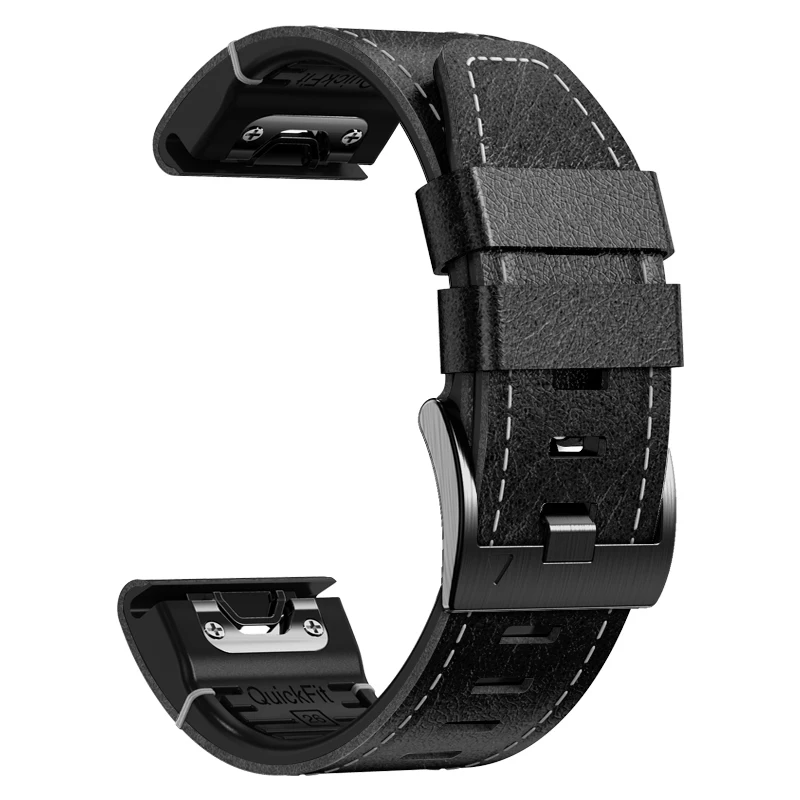 26mm 22mm Quick Fit Strap For Garmin Fenix 8 E 7 7X 6X 6 5X 5 Silicone Leather Band Epix Pro Gen 2 47mm 51mm Enduro 3 Bracelet