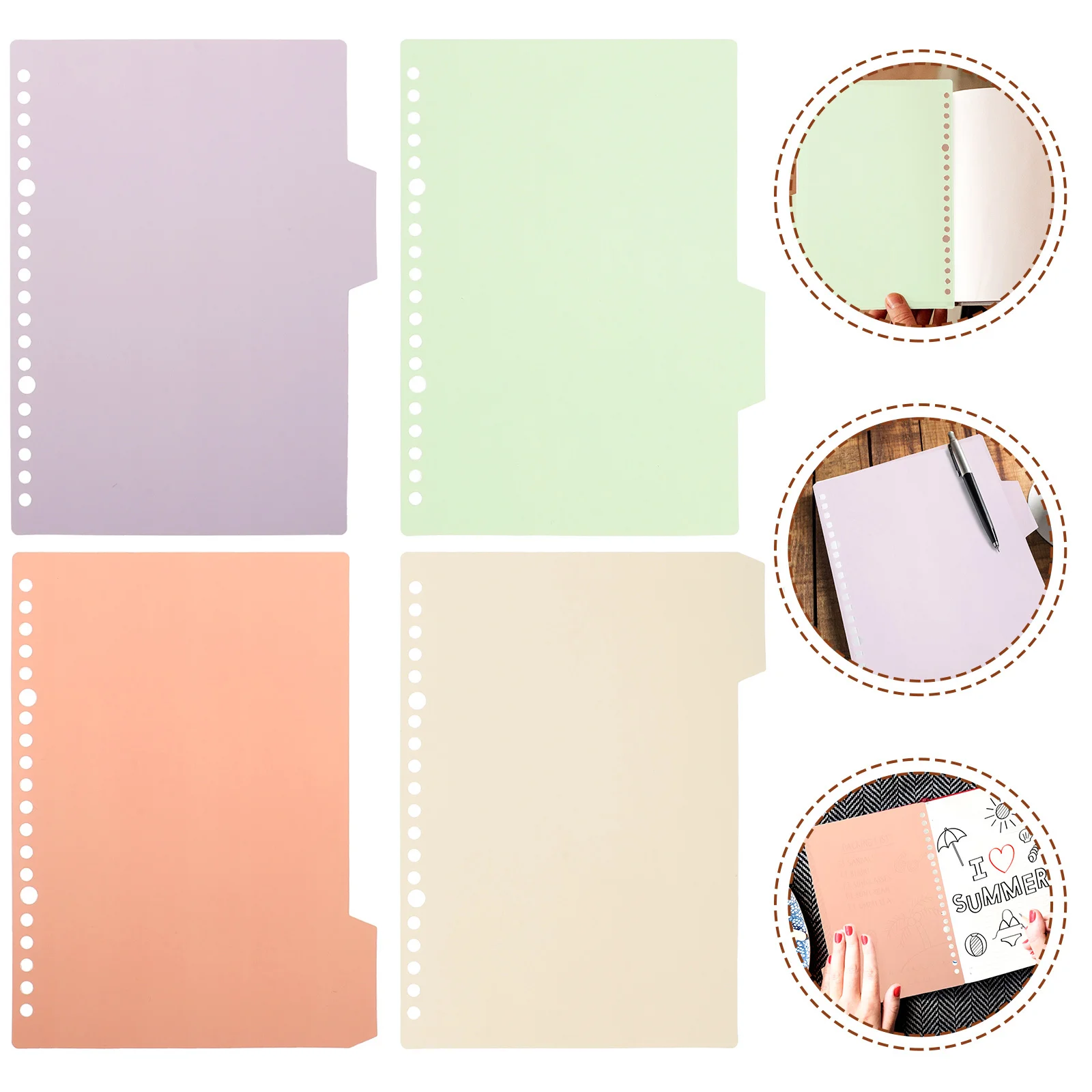 

10 Sets Colored Binder Dividers Plastic Page Markers For Notebook Indexing Loose-Leaf Organizers Tabs Classification Supplies