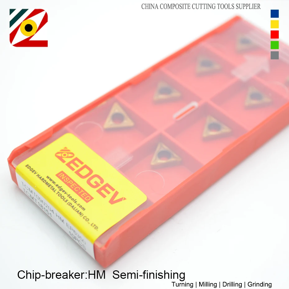 EDGEV CNC คาร์ไบด์ TCMT090204 TCMT0902048เครื่องกลึงเครื่องตัดเครื่องมือ Indexable ตัดเครื่องมือเครื่องจักรกลสแตนเลส M