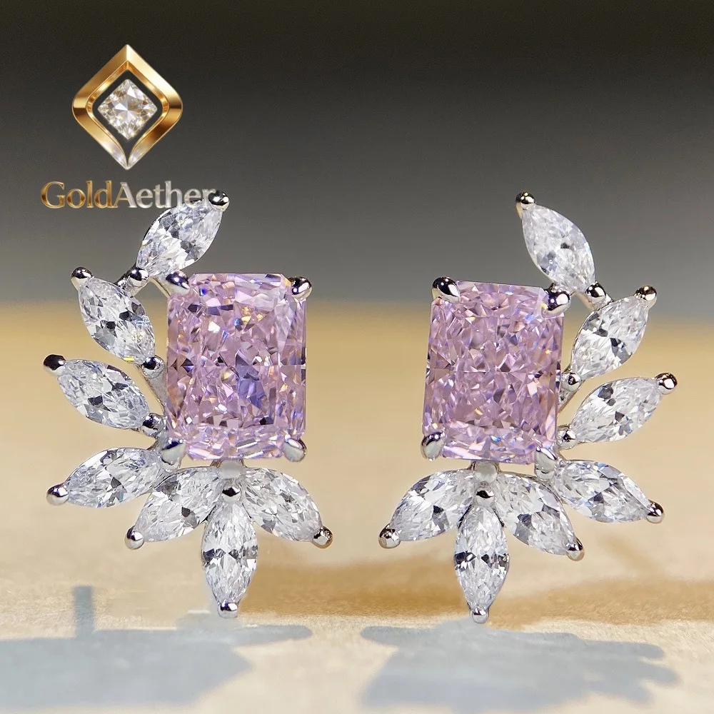 

GoldAether Luxury white gold solid platinum PT950 Earrings for Women Raydean Earrings Ice Flower Cut Diamond Earrings