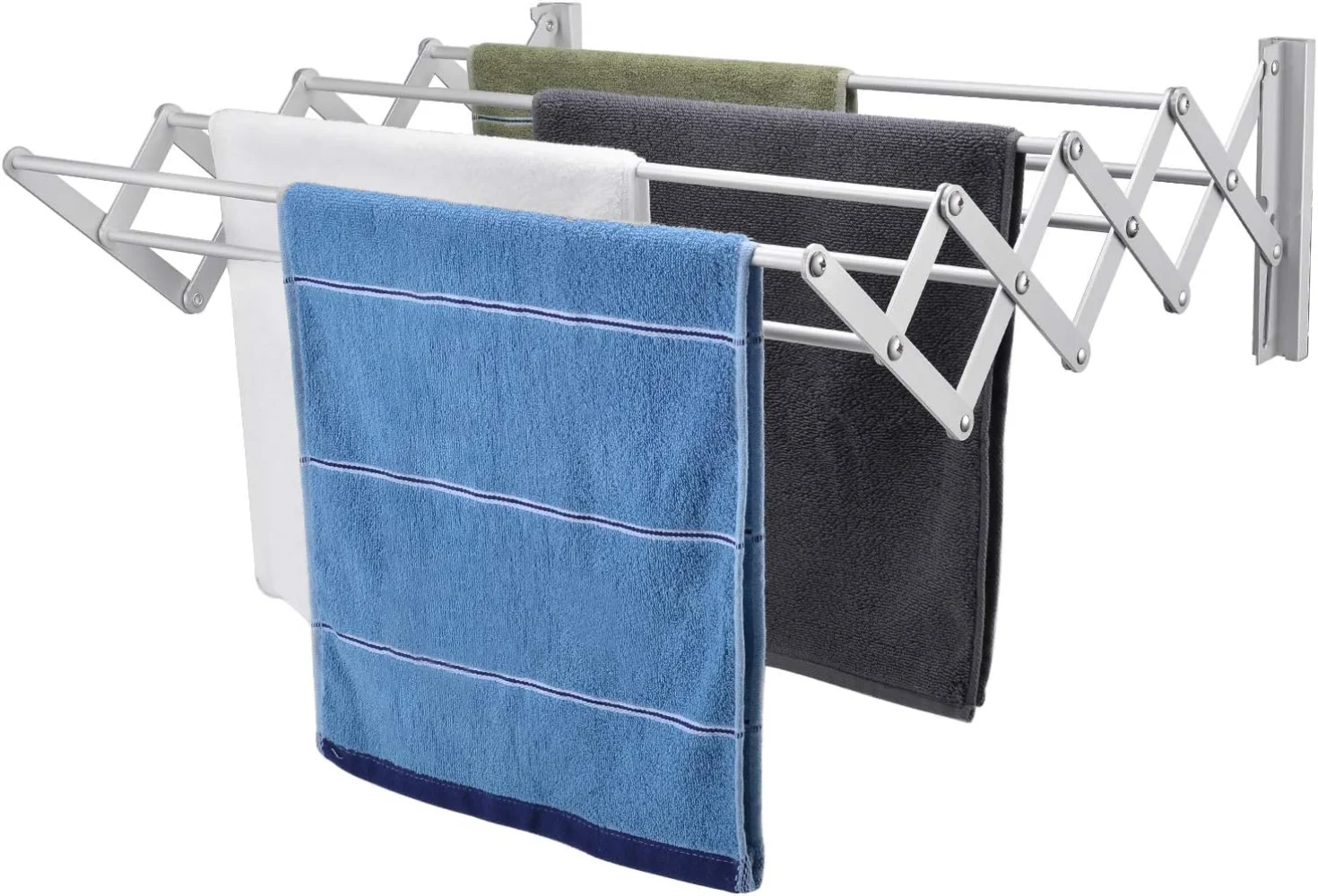 

X-cosrack Wall Mount Clothes Drying Rack, 25.2" Wide Rustproof Accordion Retractable Drying Rack for Laundry