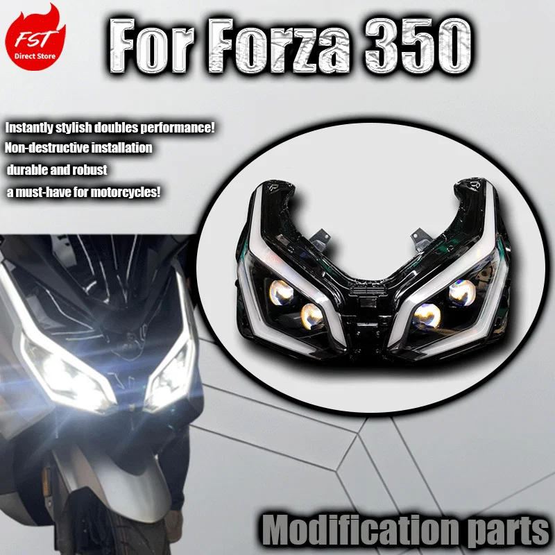 

For Forza 350 headlight assembly LED matrix lens headlight upgrade and modified car lights